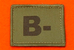 B+ Combat Blood Group Patch ( Velcro Backed ) Olive Green B+ Badge
