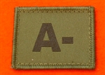 A+ Combat Blood Group Patch ( Velcro Backed ) Olive Green A+ Badge