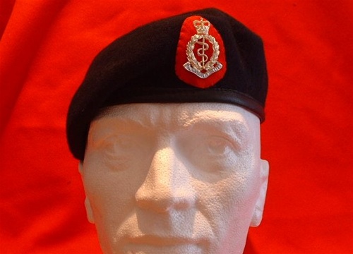 This is a fantastic quality RAMC Beret & Beret Badge ( Royal Army Medical  Corps Beret & RAMC Metal Cap Badge + Cherry Backing