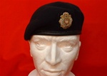 Officers Royal logistic Corps Beret + RLC Bullion Wire beret  Badge ( RLC Officers Leather Banded Silk Lined Military Beret )