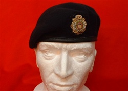 Officers Royal logistic Corps Beret + RLC Bullion Wire beret  Badge ( RLC Officers Leather Banded Silk Lined Military Beret )