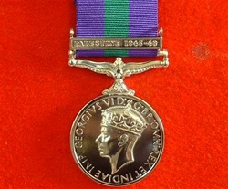 Full Size General Service Palestine Medal ( GSM Medal ) Palestine 1945-48 Campaign Medal