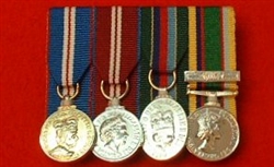 Golden + Diamond Jubilee VRSM Cadet Force LSGC + Second Award Bar Miniature Medals ( Court Mounted medal Group )