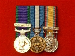 Court Mounted Northern Ireland CSM, United Nations Cyprus, Gulf War 1 Miniature Medals.