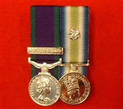 Court Mounted Northern Ireland CSM Falklands + Rosette South Atlantic Miniate Medals