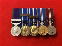 Court Mounted Northern Ireland Nato Bosnia F/Y Nato Kosovo Queens Golden Jubilee Queens Diamond Jubilee miniature medals.