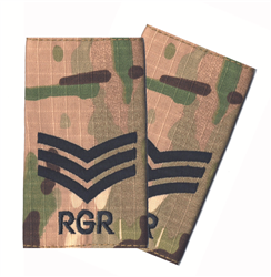 SGT Sergeant Royal Gurkha Rifles Rank Slides MTP Multicam Gurkha Rank Slides RGR Rank Slides