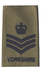 Staff Sergeant Olive Green Yorkshire Warrior's Regiment Rank Slides Yorks Rank Yorkshire Warriors Slides