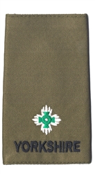 2nd Lieutenant Olive Green Yorkshire Warrior's Regiment Rank Slides Yorks Rank Yorkshire Warriors Slides