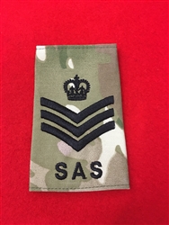 High Quality MTP Multicam Green SAS Combat Rank Slides Special Air Service Badge