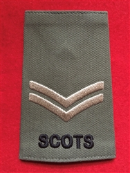 High Quality Royal Regiment of Scotland  Corporal Olive Green Rank Slide