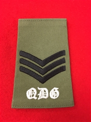 High Quality Queen's Dragoon Guards Sergeant Olive Green Rank Slide