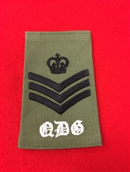 High Quality Queen's Dragoon Guards Staff Sergeant Olive Green Rank Slide