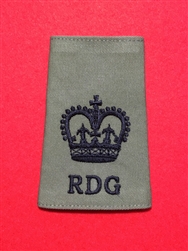 High Quality Royal Dragoon Guards WO2 Olive Green Rank Slide