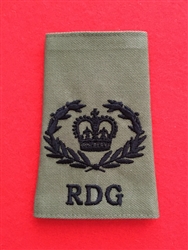 High Quality Royal Dragoon Guards RQMS RQ Olive Green Rank Slide