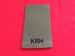 High Quality King's Royal Hussars TRP Olive Green Combat Rank Slide
