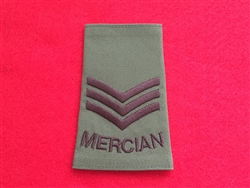High Quality The Mercian Regiment Sergeant Olive Green Combat Rank Slide