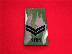 High Quality King's Royal Hussars Corporal Multicam Combat Rank Slide