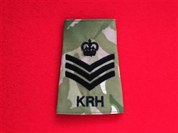 High Quality King's Royal Hussars Staff Sergeant Multicam Combat Rank Slide