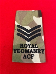 High Quality Royal Yeomanry ACF Sergeant Multicam Combat Rank Slide
