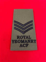 High Quality Royal Yeomanry ACF Olive Green Combat Rank Slide