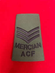 High Quality The Mercian Regiment ACF Sergeant Olive Green Combat Rank Slide