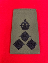 High Quality New Style King's Crown Brigadier Olive Combat Rank Slide