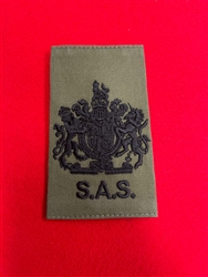 High Quality S.A.S. Special Air Service Regiment WO1 New King's Crown Olive Green Combat Rank Slide