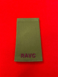 High Quality RAVC Royal Army Veterinary Corps Private New King's Crown Olive Green  Combat Rank Slide.