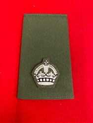 High Quality Foot Guards Officer Major Rank New King's Crown Olive Green Combat Rank Slide