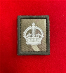 High Quality UBAC'S PCS King's Crown WO2  MTP Ivory Thread Hook and Loop Combat Rank Patch