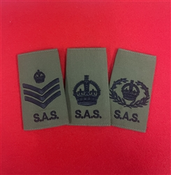 SAS Kings Crown Olive SSGT WO2 RQMS Combat Rank Slides