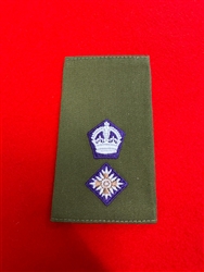 Royal Army Chaplin's Department King's Crown Lt Colonel Olive Green Combat Rank Slide