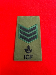 The Rifles Independent Cadet Force ICF SGT Olive Combat Rank Slide