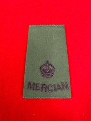 High Quality The Mercian Regiment King's Crown Major Olive Combat Rank Slide