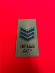 High Quality The Rifles ACF Sergeant SGT Olive Green Combat Rank Slide