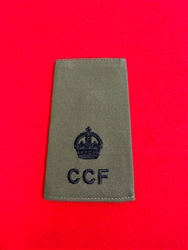 High Quality Combined Cadet Force CCF King's Crown Major Olive Combat Rank Slide