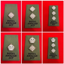 Royal Anglian Officers ACF Rank Slides Olive Green