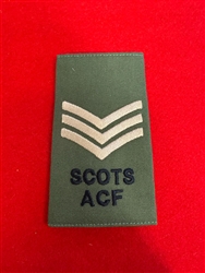 High Quality Royal Regiment of Scotland ACF Sergeant Olive Combat Rank Slide