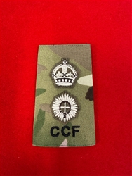 Quality Combined Cadet Force CCF King's Crown LT Colonel Multicam Combat Rank Slide