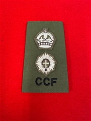 Quality Combined Cadet Force CCF King's Crown LT Colonel Olive Combat Rank Slide