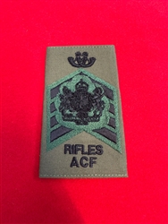 Rifles Bugle Major WO1 ACF Olive Combat Rank Slide