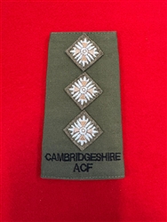 Cambridgeshire Regiment ACF Captain's Olive Green Combat Rank Slide