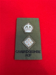 Cambridgeshire Regiment ACF LT Colonel Olive Green Combat Rank Slide