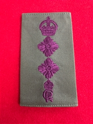 Royal Veterinary Corps Full Colonel King Charles Cypher Royal Appointment Olive Combat Rank Slide.