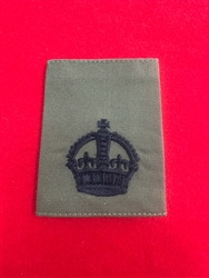WO2 King's Crown Small Olive Green 8cm  High Combat Rank Slide