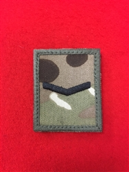 Velcroed L/CPL MTP UBACS Combat Rank Patch Multicam Lance Corporal UBACS Badge L/CPL Black