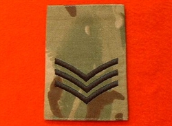 Black SGT Multicam Combat Rank Slides ( MTP Sergeant Rank Slides )