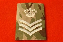 Multicam S/SGT Combat Rank Slide ( Staff Sergeant Multi Terrain Pattern Rank Slides ) MTP Ivory Coloured Rank