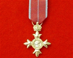 OBE Miniature Medal ( With Military Style Ribbon )